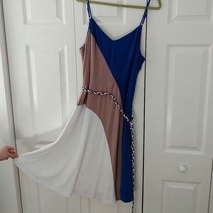 Fit and flare belted dress